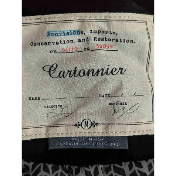 Cartonnier Women Black Velvet Long Sleeve Blazer Jacket Size Medium - Picture 10 of 14